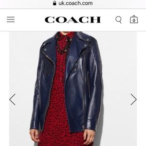 NWT Blue Coach Women's Western Moto Jacket